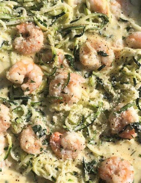 Creamy Keto Shrimp Alfredo With Zucchini Noodles Curbing Carbs