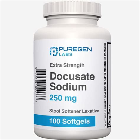 Docusate Sodium Mg Extra Strength Stool Softener Laxative