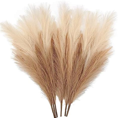 Juzanl Zacate De Pampa Sint Tica Pcs Faux Pampas Grass Decor Cm De