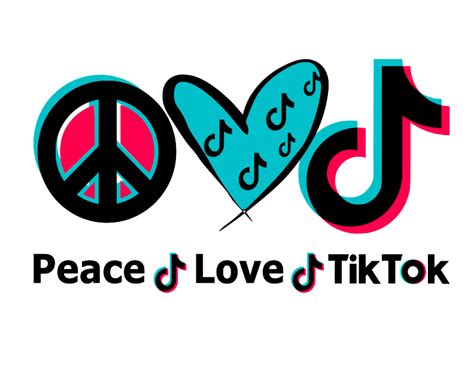 Peace Love Tik Tok Svg