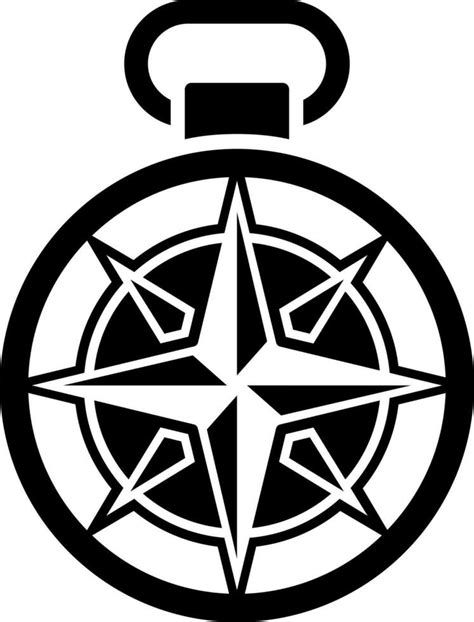 Black and White illustration of compass icon. 24254760 Vector Art at ...