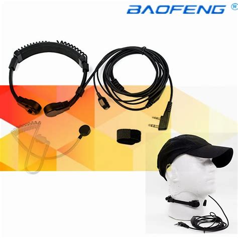 Vibration Throat Tactical Throat Earphone Microphone Ptt For Baofeng