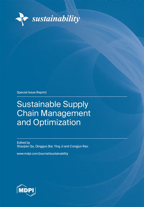 Sustainable Supply Chain Management And Optimization Mdpi Books