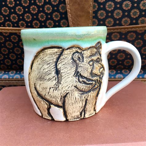 Hand Carved Bear Mug By Amanda Proctor Ceramics Ts For Holiday