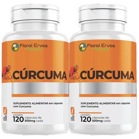 Cúrcuma Longa Açafrão da Terra 240 Cápsulas 500mg Curcuma kit 2