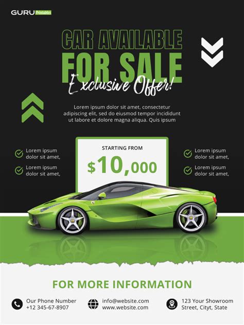 Car For Sales Psd Flyer Template Guru Printables