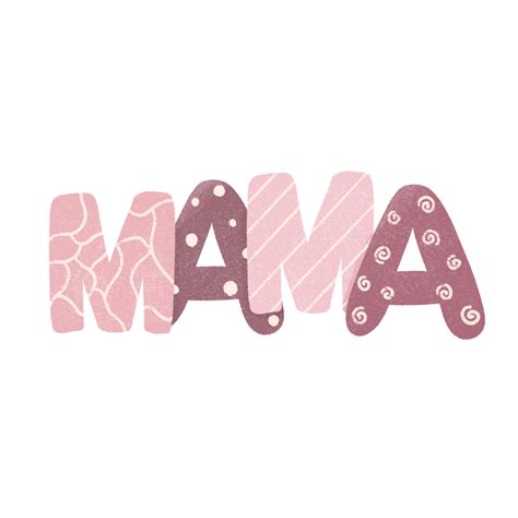 Mama Word Letter Cute Design 23257890 PNG