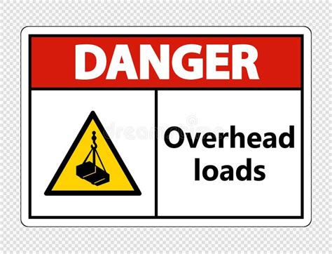 Danger Overhead Load Text Falling Hazard Risk Caution Warning Sign