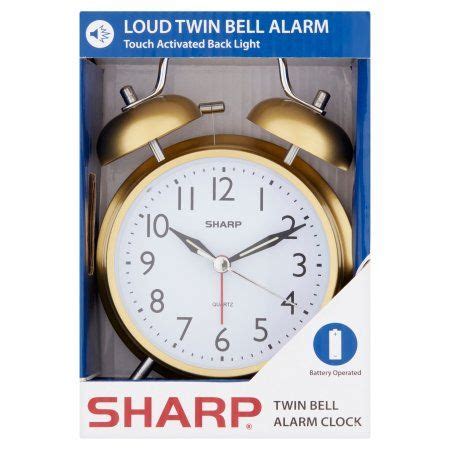 Sharp Quartz Analog Twin Bell Alarm Clock Walmart Alarm Clock