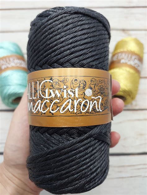 Maccaroni Twist Macrame Metallic Cord Mm Lurex Cord Etsy