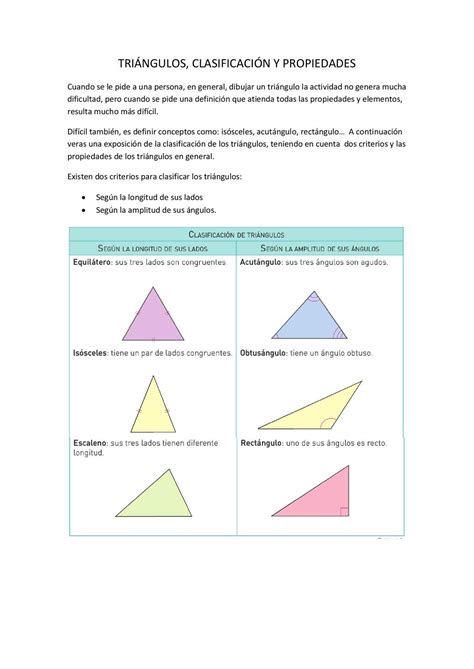 Calam O Tri Ngulos Clasificaci N Y Propiedades