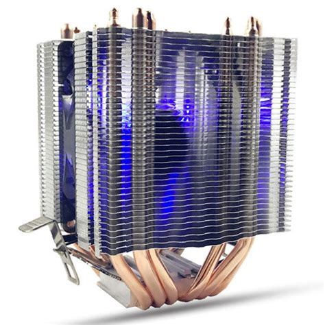 Heat Pipes Blue Led Cpu Cooling Fan Cooler Heat Sink For Intel Lag