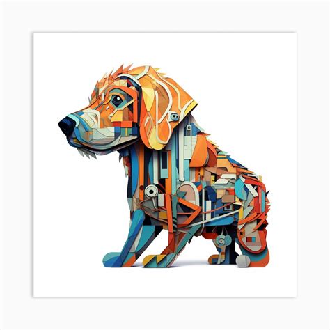 Abstract Dog Art Print By David Arts Fy