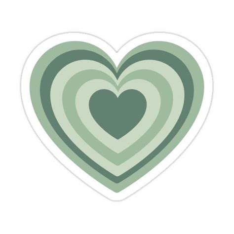 Sage Green Heart Sticker Decorate Your Life With Style