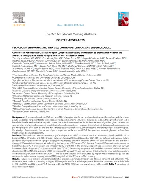 PDF Outcomes In Patients With Classical Hodgkin Lymphoma Refractory