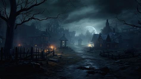 Premium Photo | Halloween background with creepy dark scenery