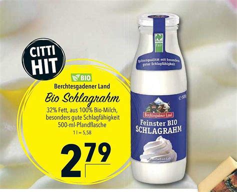 Berchtesgadener Land Bio Schlagrahm Angebot Bei CITTI Markt