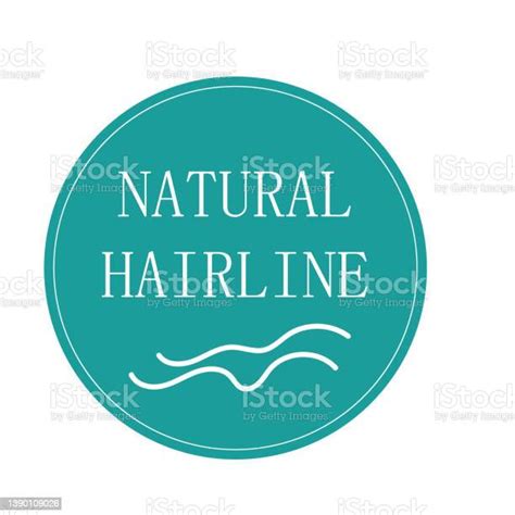 Natural Hairline Sticker Wig Quality Label Design Stock Illustration