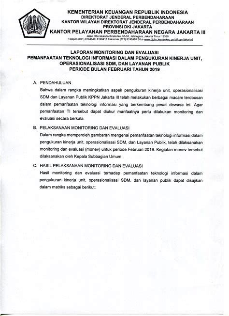 Contoh Laporan Monitoring Dan Evaluasi Kegiatan My Makalah