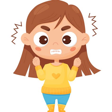 Angry girl. Female character emotion 15518315 Vector Art at Vecteezy