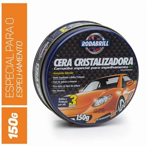 Cera Automotiva Cristalizadora Carros Carnauba C Aplicador Rodabrill