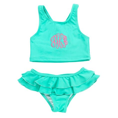 Monogram Girls Swimsuit Monogram Swim Suit Monogram - Etsy