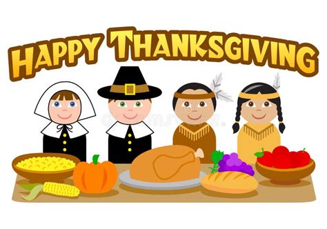 Thanksgiving Pilgrims And Indianseps Stock Vector Image 16211213