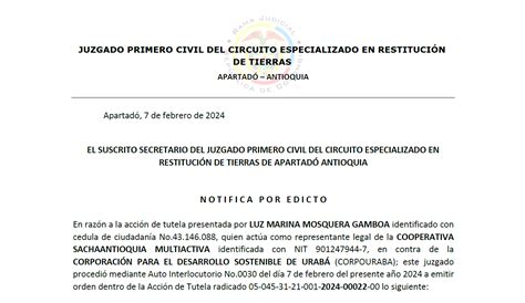 Notificación Por Edicto A Todas Las Asociaciones Participantes De La