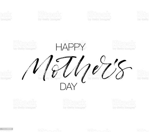 Hand Drawn Lettering With Phrase Happy Mothers Day Stock Illustration