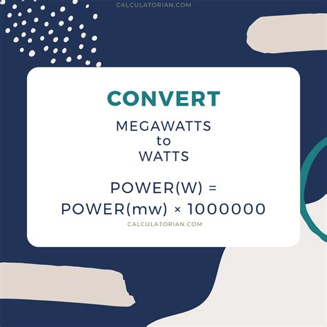 Convert From Megawatts To Watts