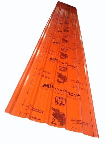 JSW Orange Color Coated Roofing Sheet Thickness 0 50 Mm At Rs 150 Kg