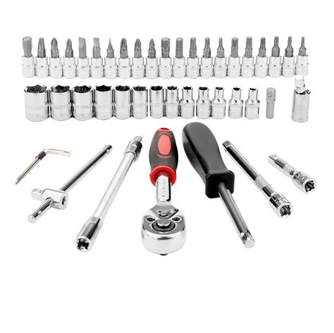 46Pcs Ratchet Wrench Combination Socket Tool Set Kit 1 4 Auto Car