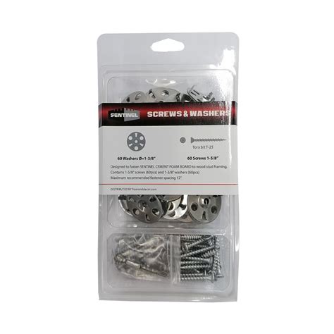 Sentinel Cement Foam Board Screws And Washers 60 Pack Floor And Decor