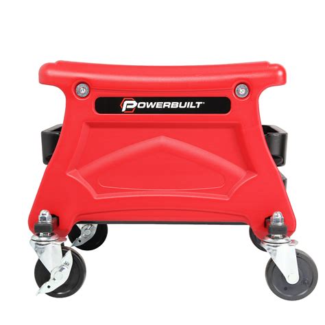 Powerbuilt Heavy Duty Compact Rolling Seat With Storage Trays 240283