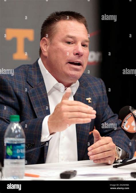 Tennessee Head Football Coach Butch Jones Answers Questions During A