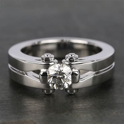 Half Carat Round Bolt Tension Diamond Mangagement™ Ring Round Cut