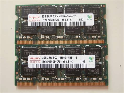 Yahooオークション Ddr2 667 Pc2 5300 200pin 2gb×2枚セット Hynix