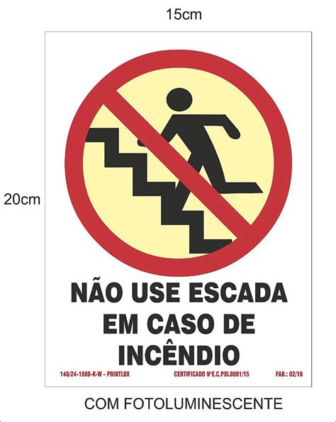 Placa de Sinalização de Proibição Fotoluminescente PVA EQUIPAMENTOS