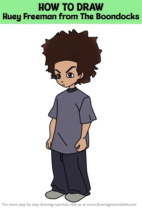 How To Draw Huey Freeman From The Boondocks The Boondocks Step By