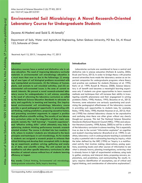 (PDF) Environmental Soil Microbiology: A Novel Research-Oriented ...