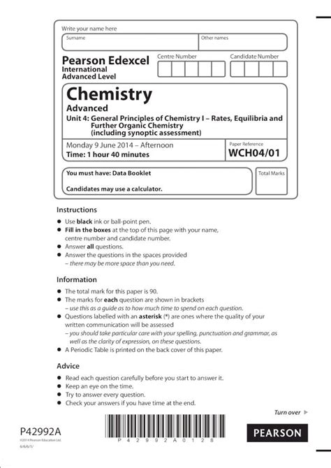 PDF Edexcel IAL Chemistry June 2014 Unit 4 Question Paper DOKUMEN TIPS