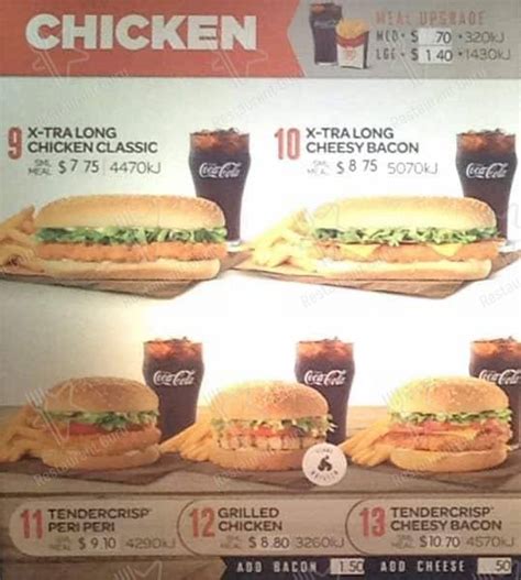 Menu At Hungry Jack S Burgers South Yarra Fast Food Prahran