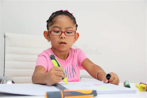 4 Year Old Brunette Latina Girl With Autism Spectrum Disorder ASD Like Asperger Rett And Heller