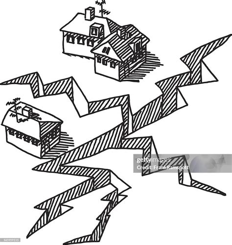 Earthquake Crack Buildings Drawing High-Res Vector Graphic - Getty Images