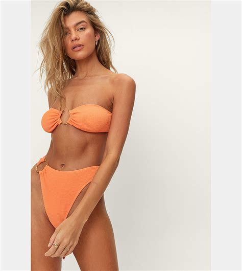 Buy Nasty Gal Crinkle Ring Bandeau Bikini Set In Orange 6thStreet Bahrain