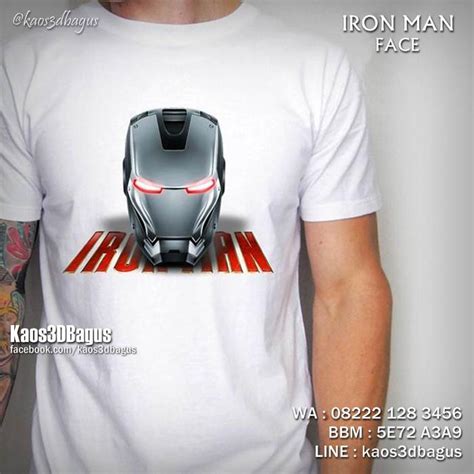 Kaos Iron Man 3d Iron Man Face Kaos Superhero Kaos3dbagus