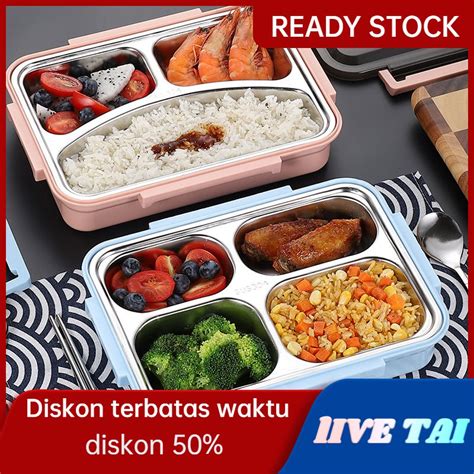 Jual LIVETAI Lunch Box Kotak Makan Sekat Stainless Lunch Box