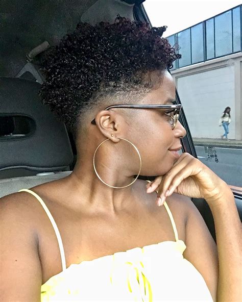 Tapered Cut Natural Curly Hair Shaved Sides Tapered Natural Hair