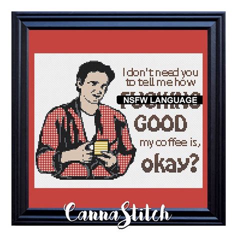 Gourmet Coffee Pulp Fiction Cross Stitch Pdf Pattern Etsy