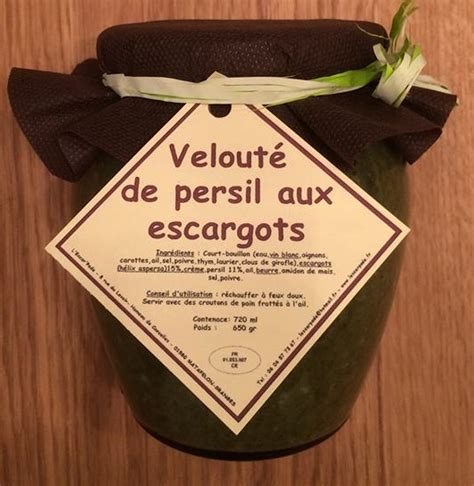 Velouté de persil aux escargots 720 ml Gaec L escar pade Locavor fr